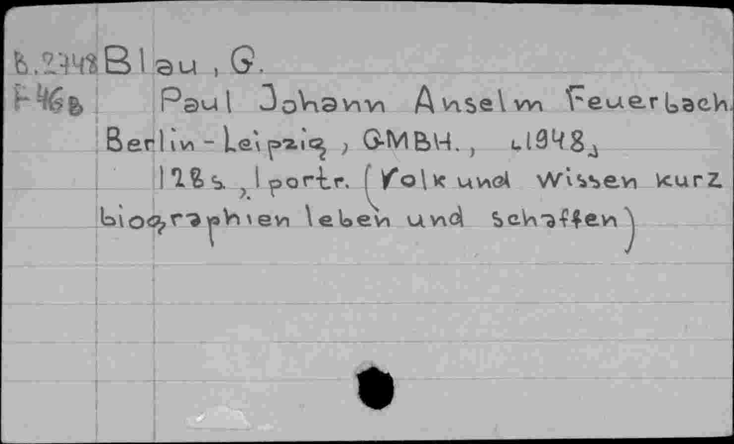 ﻿b.zwBi эй , G.
Paul	Aviselwa РеыегUaeh
В er 11 vi - Le \ рг I ) GMBH.; ul9484
15. ; I por-tr. ' /bl к uvagJ Wissevn kurz 1=но<2>гэуэИten lelaen uv-id